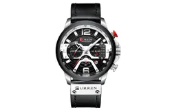 CURREN 8329 Quartz Watch Business Men Simple Sport Wristwatch Three Sub-Dials Calendar Second Minute 24 Hour Display 3ATM Waterproof Fashion Casual Male Watches Relogio Masculino
