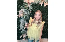 Strut & Bolt Ruffle Overlay Sleeveless Top In Yellow
