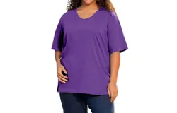 On The Plus Side Cotton Short Sleeve Tee - Plus In Acai