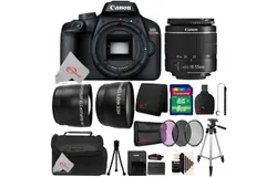 Canon EOS T100 18MP Digital SLR Camera &plus; 18-55mm Lens &plus; 58mm Filter Kit Lens &plus; 8GB Memory Card &plus; Wallet &plus; Card Reader &plus; Case &plus; Tall Tripod &plus; Lens Cap Holder &plus; Cleaning Kit &plus; Mini Tripod