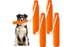 4 Pcs Dog Training Bumper with Throw Rope 11 x 2 Inch Dog Retriever Training Dummy Dog Toys Standard Size Duck Dog Hunting Training Tool for Hunting Dogs&lpar;Orange&rpar;