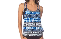 Kenneth Cole Go Girl Layered Tankini Top In Indigo