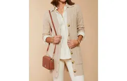 Spartina 449 Toni Long Cardigan In Oatmeal Heather