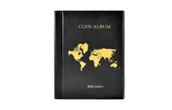 Coin Collection Holder Book for Collectors 300 Pockets Transparent PVC Penny Collection Album Display for 25mm&sol;0&period;98 Inch Coin Souvenir Penny Collection Organizer with 2 Pocket Sizes for Dustproof