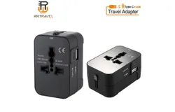 RRTRAVEL Worldwide All in One Universal Travel Adaptor-（HHT202&ast;1USB&plus;1Type-c） Black
