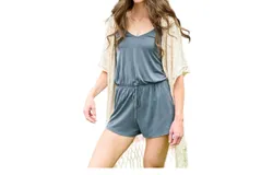 Cy Fashion Till The Morning Romper In Grey
