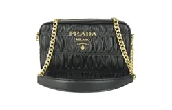 Prada Black Gaufre Leather Small Crossbody Bag