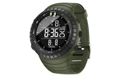 SMAEL multifunctional outdoor watch men&apos;s waterproof sports electronic watch luminous alarm watch-Army green