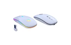 mouse wireless&comma; PC mice&comma; 2&period;4GHz &plus; Bluetooth&comma; mute&comma; white gaming mouse