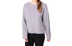Escape By Habitat Buttery Rib Knit Snuggly Pullover In Fog