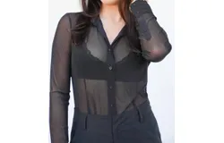 Falcon Park Jordyn Sheer Bodysuit In Black