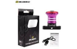 Warning Light Rear Light Smart Induction Brake USB Rechargeable Bike Night Riding Light-purple