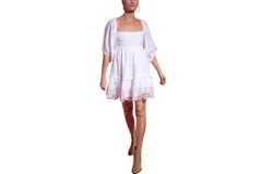 Cara Cara Carmen Dress In Pineapples White