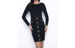 Frank Lyman Long Sleeved Elegant Dress In Black