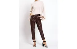 Bishop &plus; Young Harper Vegan Leather Bag Pant In Heirloom