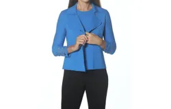 J&apos;envie&sol;eli Cutwork Cuff Jacket In Marine Blue