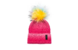 Maniere Knit Hat With Pom In Pink