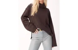 Project Social T Nicola Funnel Neck Sweatshirt In Black Brown