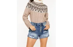 Kancan Jovana Ultra High Rise Shorts In Medium Wash
