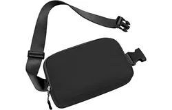 Fanny Pack Crossbody Bags for Women&comma; Mini Belt Bag with Adjustable Strap&comma; Fashionable Waterproof Waist packs for Workout&comma; Running&comma; Hiking &lpar;Black&rpar;