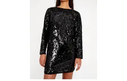 Wild Pony Fitted Sequin Mini Dress In Black