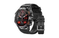 SUNKTA Military Smart Watch for Men&lpar;Answer&sol;Dial Calls&rpar;&comma; for Android and iOS&comma;-Black silicone belt &plus; black silicone belt