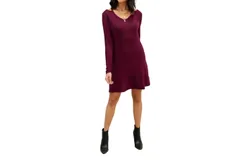 Ninexis Paloma Long Sleeve Dress In Red