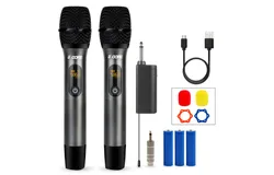 Wireless Microphone Pair UHF Professional Handheld Microfonos Inalambricos Cordless Mic System