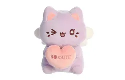 Aurora® Enchanting Tasty Peach® 18cm Candy Heart Meowchi Lavender Stuffed Animal
