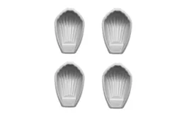 Madeleine Baking Molds Steel Mini Madeleine Molds Cake Pans&comma; Non-Stick Mini Shell Cake Baking Molds Baking Molds with 4 Cavities for Candy&comma; Chocolate&comma; Biscuits &lpar;Single Bowl&sol;Pack of 4&rpar;