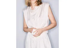 Melissa Nepton Drape Neck Sleeveless Top In Nile Pearl