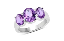 3&period;20 Ct&period; Genuine Amethyst &period;925 Sterling Silver Ring For Women