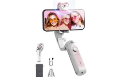V2S Gimbal Stabilizer&comma; 3-Axis Gimbal Smartphone with AI Tracking&comma; Portable and Foldable Gimbal with Fill Light&comma; Phone Stabilizer for Video Recording&comma; Vlogging&comma; YouTube&comma; TikTok
