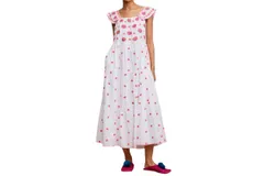 Nimo With Love Jasmine Maxi Dress In White W Floral Embroidery