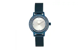 Sophie & Freda Cambridge Bracelet Watch w&sol;Swarovski Crystals - Blue
