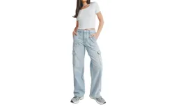 Jbd&period; Lightweight Stretch Cargo Jeans In Light Denim