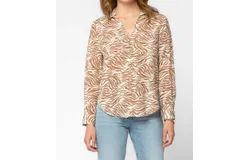 Velvet Heart Eleni Shirt In Ecru Zebra