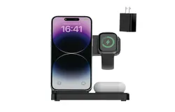 Wireless charger folding stand for Apple mobile phone desktop vertical multi-function fast charge-black