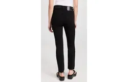 Rag & Bone Women&apos;s Wren Slim Fit Raw Cuffs Stretch Denim Jeans Black