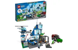 LEGO City Police Station with Van&comma; Garbage Truck & Helicopter Toy 60316&comma; Gifts for 6 Plus Year Old Kids&comma; Boys & Girls with 5 Minifigures and Dog Toy