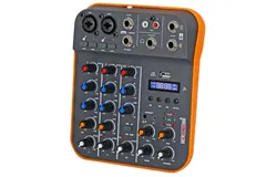 Audio Mixer 4 Channel DJ Equipment with Bluetooth USB Sound Board Console