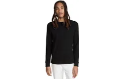 Vince Men Thermal Long Sleeve Crew Neck Pullover Tee Black