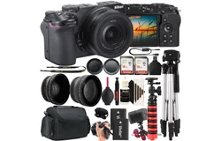Nikon Z30 Mirrorless Camera w&sol; DX 16-50mm Lens &plus; EN-EL25 Lithium-Ion Rechargeable Battery 1500 mAh &plus; 46mm HD 2&period;2X Telephoto Lens &plus; 46mm HD &period;43X Wide Angle Lens &plus; Transcend 64GB SDXC Card &plus; Tripod &plus; Spider Tripod &plus; Cleaning Kit &plus; Grip Strap &plus; Case