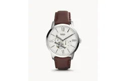 Reloj Fossil Hombre &vert; Coleccion Townsman &vert; Modelo ME3064 &vert; Caja Redonda &vert; Ø 44mm Acero inoxidable &vert; Cierre Hebilla &vert; Movimiento Cuarzo &vert; Dial Plateado &vert; Cristal Mineral &vert; Correa Cuero Marrón &vert; 50m &sol; 5 ATM &vert; Línea Automático