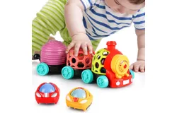 Baby Toy Train&comma; Baby Buggy for 6-12 Month Boys&comma; Musical Stroller&comma; Toddler Sensory Ball Rattle&comma; Developmental Grip Baby Birthday Gift 7-18 months-1-2 years old girl