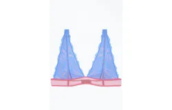 Dora Larsen Penelope Lace High Apex Triangle Bra In Medium Blue