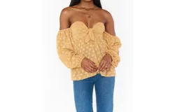 Show Me Your Mumu Nita Top In Gold Dot