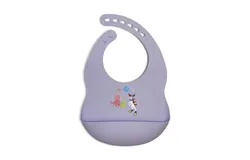 Kushies Soft Silicone Waterproof Bib with catch all pocket&comma; Purple