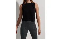 Varley Page Seamless Crop Tank In Black