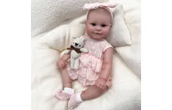 Realistic Reborn Doll Girl&comma; 20" Lifelike Newborn Open Eyes Doll&comma; Realistic&comma; Soft Weighted Body&comma; Premium Painted Gift Set&comma; For Ages 3&plus;